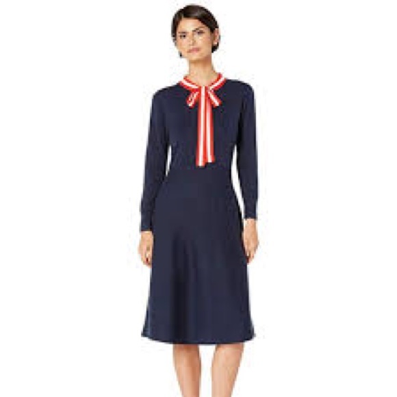 Jcrew sweater dress with stripped neck tie XXS - Picture 1 of 8